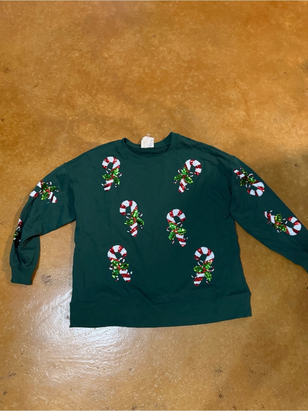 Green Candy Cane Graphic Sweatshirt -